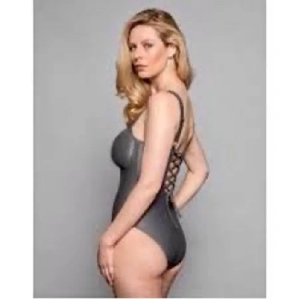 TA3 Lifty Swimsuit XL Short B/C Pewter‎ Gray Corset Back One Piece NWT Snatched